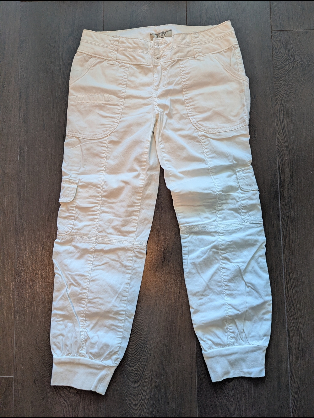 Guess White Capris Cargo Jogger Pants